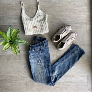 AEO Distressed Skinny Jeans